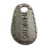 Pendant. Fashion Zinc Alloy jewelry findings.Flat Teardrop 25x17mm. Sold by Bag
