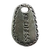 Pendant. Fashion Zinc Alloy jewelry findings.Flat Teardrop 25x1.7mm. Sold by Bag