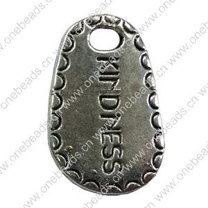 Pendant. Fashion Zinc Alloy jewelry findings.Flat Teardrop 25x1.7mm. Sold by Bag