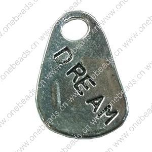 Pendant. Fashion Zinc Alloy jewelry findings.Flat Teardrop 25x18mm. Sold by Bag