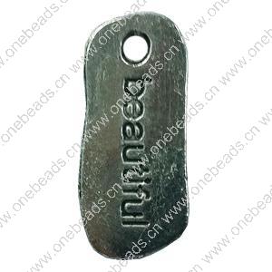 Pendant. Fashion Zinc Alloy jewelry findings. Rectangle 30x11mm. Sold by Bag