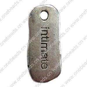 Pendant. Fashion Zinc Alloy jewelry findings. Rectangle 30x11mm. Sold by Bag