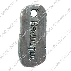 Pendant. Fashion Zinc Alloy jewelry findings. Rectangle 30x11mm. Sold by Bag