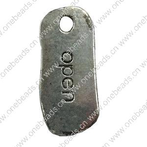 Pendant. Fashion Zinc Alloy jewelry findings. Rectangle 30x11mm. Sold by Bag