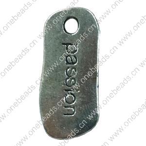 Pendant. Fashion Zinc Alloy jewelry findings. Rectangle 30x11mm. Sold by Bag