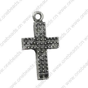 Pendant. Fashion Zinc Alloy Jewelry Findings. Cross 21x11mm. Sold by Bag