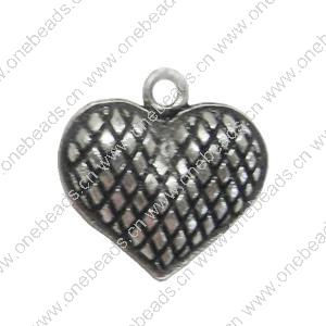 Pendant. Fashion Zinc Alloy Jewelry Findings. Heart 17x16mm. Sold by Bag