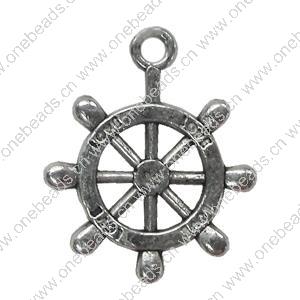 Pendant. Fashion Zinc Alloy Jewelry Findings. Wheel 24x19mm. Sold by Bag
