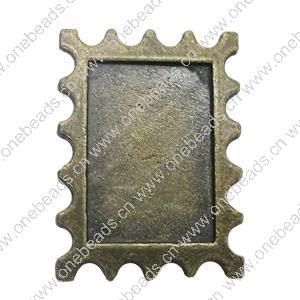 Pendant. Fashion Zinc Alloy Jewelry Findings. Rectangle 24x19mm. Sold by Bag