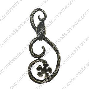 Pendant. Fashion Zinc Alloy Jewelry Findings. Flower 30x12mm. Sold by Bag