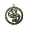 Pendant. Fashion Zinc Alloy Jewelry Findings. Sign 29x25mm. Sold by Bag
