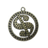 Pendant. Fashion Zinc Alloy Jewelry Findings. Sign 29x25mm. Sold by Bag
