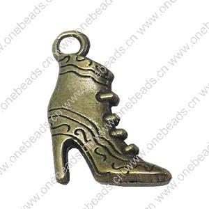 Pendant. Fashion Zinc Alloy Jewelry Findings. shoes 26x16mm. Sold by Bag