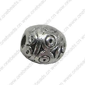 Beads. Fashion Zinc Alloy jewelry findings. Drum 6x5.5mm. Sold by Bag