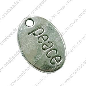 Pendant. Fashion Zinc Alloy Jewelry Findings. Flat Oval 10x15mm. Sold by Bag 