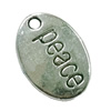 Pendant. Fashion Zinc Alloy Jewelry Findings. Flat Oval 10x15mm. Sold by Bag 
