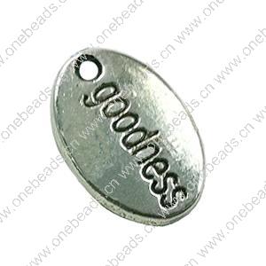 Pendant. Fashion Zinc Alloy Jewelry Findings. Flat Oval 10x15mm. Sold by Bag 