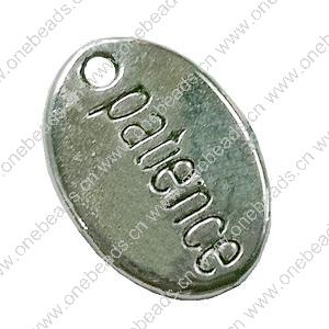 Pendant. Fashion Zinc Alloy Jewelry Findings. Flat Oval 10x15mm. Sold by Bag 