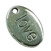 Pendant. Fashion Zinc Alloy Jewelry Findings. Flat Oval 10x15mm. Sold by Bag
