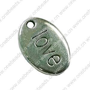 Pendant. Fashion Zinc Alloy Jewelry Findings. Flat Oval 10x15mm. Sold by Bag