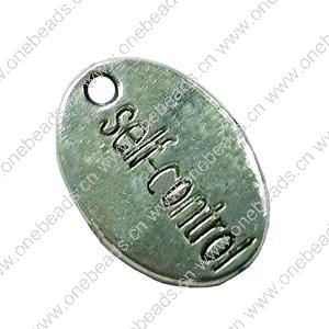 Pendant. Fashion Zinc Alloy Jewelry Findings. Flat Oval 10x15mm. Sold by Bag