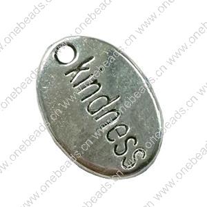 Pendant. Fashion Zinc Alloy Jewelry Findings. Flat Oval 10x15mm. Sold by Bag