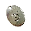 Pendant. Fashion Zinc Alloy Jewelry Findings. Flat Oval 10x15mm. Sold by Bag
