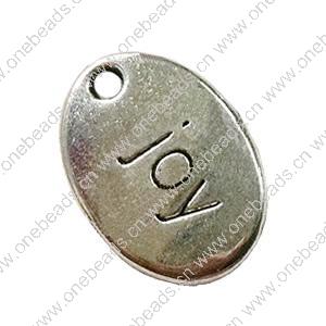 Pendant. Fashion Zinc Alloy Jewelry Findings. Flat Oval 10x15mm. Sold by Bag