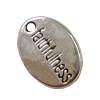 Pendant. Fashion Zinc Alloy Jewelry Findings. Flat Oval 10x15mm. Sold by Bag