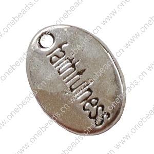 Pendant. Fashion Zinc Alloy Jewelry Findings. Flat Oval 10x15mm. Sold by Bag