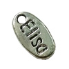 Pendant. Fashion Zinc Alloy Jewelry Findings. Flat Oval 12x8mm. Sold by Bag
