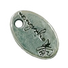Pendant. Fashion Zinc Alloy Jewelry Findings. Flat Oval 15x10mm. Sold by Bag
