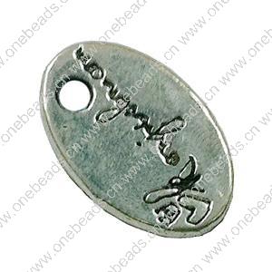 Pendant. Fashion Zinc Alloy Jewelry Findings. Flat Oval 15x10mm. Sold by Bag