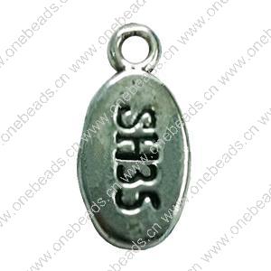 Pendant. Fashion Zinc Alloy Jewelry Findings. Flat Oval 16x10mm. Sold by Bag
