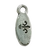 Pendant. Fashion Zinc Alloy Jewelry Findings. Flat Oval 16x7mm. Sold by Bag
