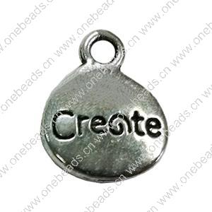 Pendant. Fashion Zinc Alloy Jewelry Findings. Flat Oval 15x12mm. Sold by Bag