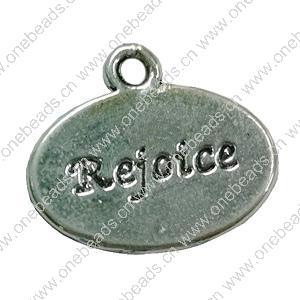 Pendant. Fashion Zinc Alloy Jewelry Findings. Flat Oval 16x18mm. Sold by Bag