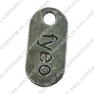Pendant. Fashion Zinc Alloy jewelry findings. Rectangle 20x10mm. Sold by Bag