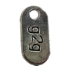 Pendant. Fashion Zinc Alloy jewelry findings. Rectangle 20x10mm. Sold by Bag
