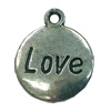 Pendant. Fashion Zinc Alloy jewelry findings. Flat Round 18x15mm. Sold by Bag
