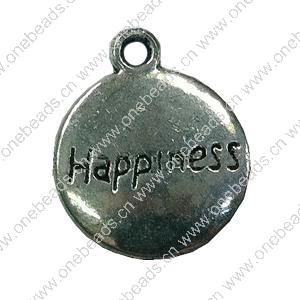 Pendant. Fashion Zinc Alloy jewelry findings. Flat Round 18x15mm. Sold by Bag