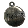 Pendant. Fashion Zinc Alloy jewelry findings. Flat Round 18x15mm. Sold by Bag