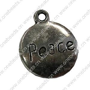 Pendant. Fashion Zinc Alloy jewelry findings. Flat Round 18x15mm. Sold by Bag