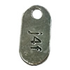 Pendant. Fashion Zinc Alloy jewelry findings. Rectangle 25x12mm. Sold by Bag
