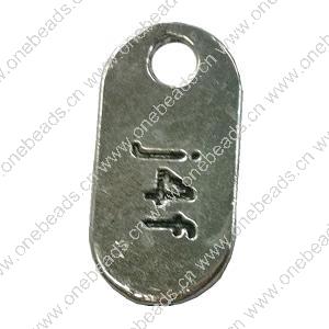 Pendant. Fashion Zinc Alloy jewelry findings. Rectangle 25x12mm. Sold by Bag