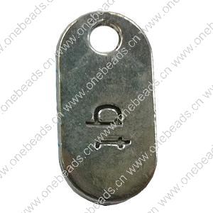 Pendant. Fashion Zinc Alloy jewelry findings. Rectangle 25x12mm. Sold by Bag