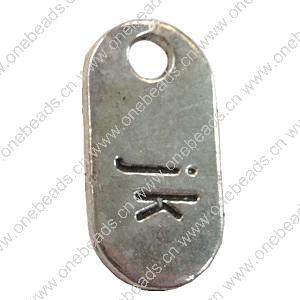 Pendant. Fashion Zinc Alloy jewelry findings. Rectangle 25x12mm. Sold by Bag