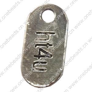 Pendant. Fashion Zinc Alloy jewelry findings. Rectangle 25x12mm. Sold by Bag