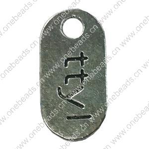 Pendant. Fashion Zinc Alloy jewelry findings. Rectangle 25x12mm. Sold by Bag