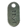 Pendant. Fashion Zinc Alloy jewelry findings. Rectangle 25x12mm. Sold by Bag
